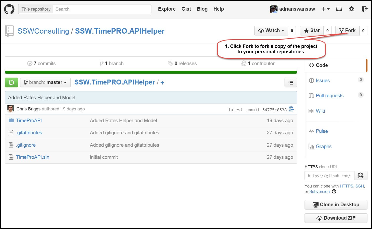 Fork a GitHub repository