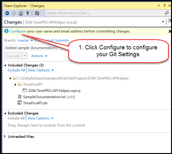 Configuring your GitHub user name and email address