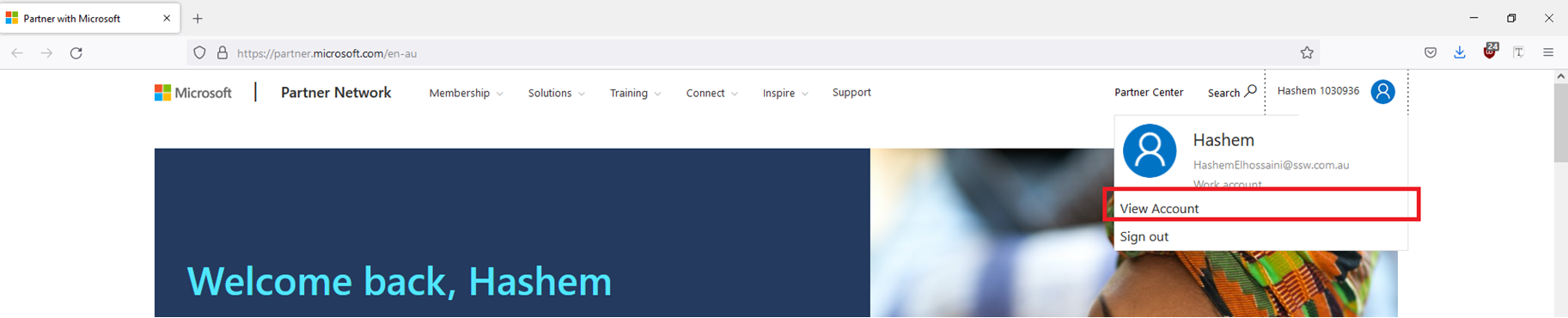 View Account Screen